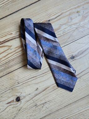 Frame Brown Blue Striped Tie Classic Pattern